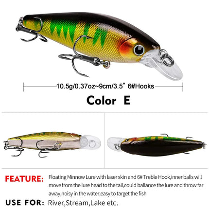 Floating Minnow luya bait 10.5g/9cm plastic bait Hard lure bionic bait Fishing gear wholesale Lureswholesale