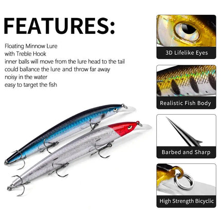 Floating Minoluya bait 9g/18.5g plastic lure Hard bait bionic bait Fishing gear supplies wholesale Lureswholesale