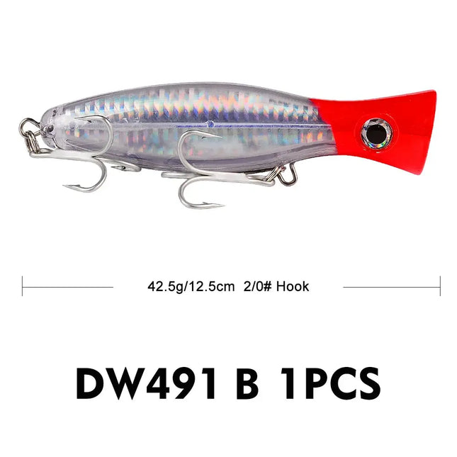 Floating Popper Fishing Lure 12.5cm 42.5g Plastic Hard Bass Baits Saltwater Fishing Tackle Lureswholesale