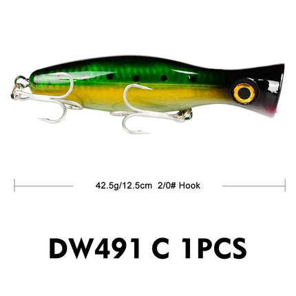 Floating Popper Fishing Lure 12.5cm 42.5g Plastic Hard Bass Baits Saltwater Fishing Tackle Lureswholesale