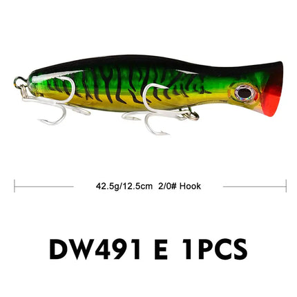 Floating Popper Fishing Lure 12.5cm 42.5g Plastic Hard Bass Baits Saltwater Fishing Tackle Lureswholesale