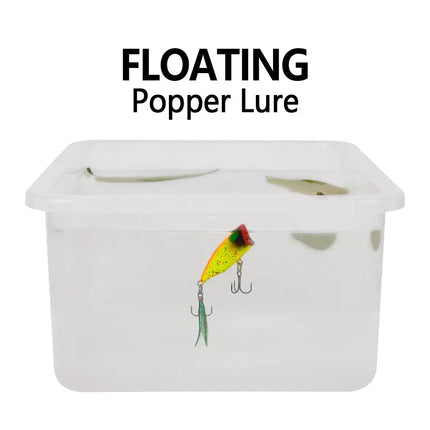 Floating Popper Lure with Feather 4cm 3.5g Topwater Popper Plastic Hard Bait Saltwater Fishing Tackle Lureswholesale