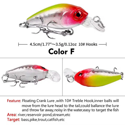 Floating Wobblers Mini Crankbait Fishing Lures Crankbaits Crank Lure Plastic Hard Bionic Lifelike Perch Lureswholesale