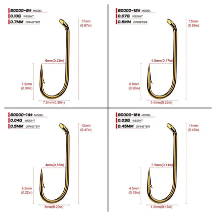 Fly Fishing Hook 8000-8/12/14/16 Size fishhook Fly Hooks Fishing Trout Salmon Dry Flies Fish Hook Lureswholesale