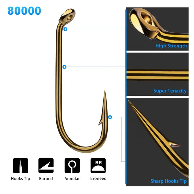 Fly Fishing Hook 8000-8/12/14/16 Size fishhook Fly Hooks Fishing Trout Salmon Dry Flies Fish Hook Lureswholesale