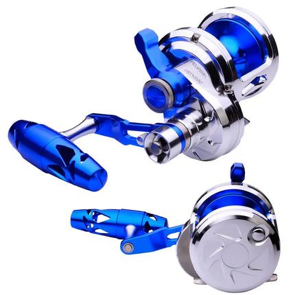 Full Metal Jigging Fishing Reel Two Speed Fishing Wheel 5.7:1 8+1BB 40kg Max Drag Saltwater Boat Trolling Reels Lureswholesale