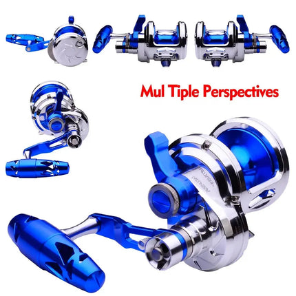 Full Metal Jigging Fishing Reel Two Speed Fishing Wheel 5.7:1 8+1BB 40kg Max Drag Saltwater Boat Trolling Reels Lureswholesale