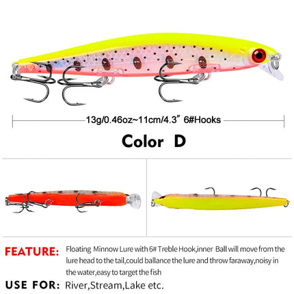 Full swimming layer Luya bait 11cm/13g Luya lure VIB Bionic bait plastic hard bait DW1210 Lureswholesale