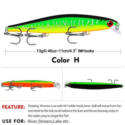 Full swimming layer Luya bait 11cm/13g Luya lure VIB Bionic bait plastic hard bait DW1210 Lureswholesale