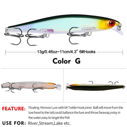 Full swimming layer Luya bait 11cm/13g Luya lure VIB Bionic bait plastic hard bait DW1210 Lureswholesale