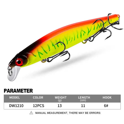 Full swimming layer Luya bait 11cm/13g Luya lure VIB Bionic bait plastic hard bait DW1210 Lureswholesale