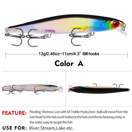 Full swimming layer Luya bait 11cm/13g Luya lure VIB Bionic bait plastic hard bait DW1210 Lureswholesale