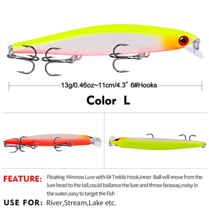 Full swimming layer Luya bait 11cm/13g Luya lure VIB Bionic bait plastic hard bait DW1210 Lureswholesale