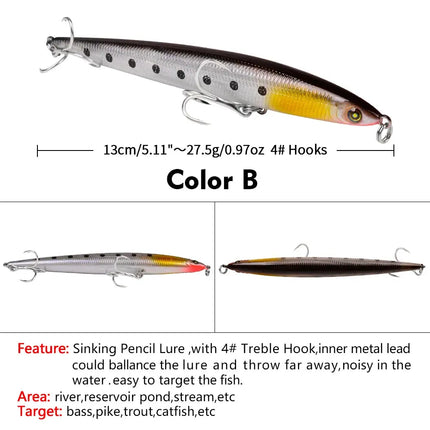 Lureswholesale® 13cm 27.5g Sinking Pencil Fishing Lure - Lureswholesale