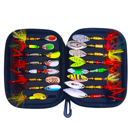 Lureswholesale® 16pcs/set Multicolor Metal Spinner Lures - Lureswholesale