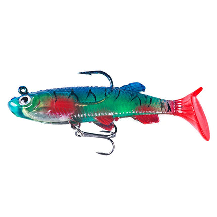 Lureswholesale® 14G 8CM Plastic Artificial Lead Head Swimbait T-Tail soft fishing bait - Lureswholesale