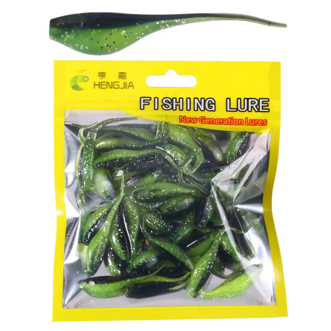 Lureswholesale® 50pcs long tail swim soft lure - Lureswholesale