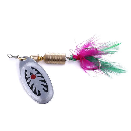 Lureswholesale®  7.5CM 10G fishing high quality bait metal spinner with feather hook - Lureswholesale