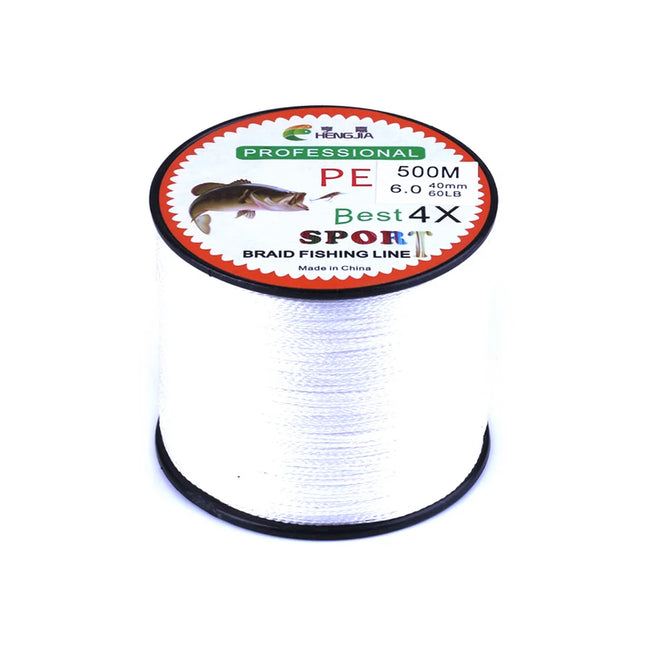 Lureswholesale® White fishing line 4 strands PE braided 500 meters 15-80LB strength - Lureswholesale