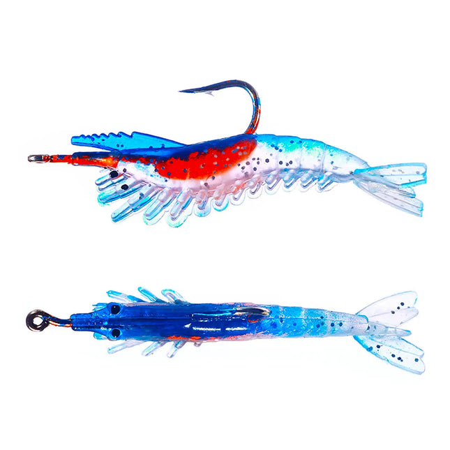 Lureswholesale® 5pcs a bag Soft Plastic Shrimp Baits Fishing Lures with Single Hook - Lureswholesale