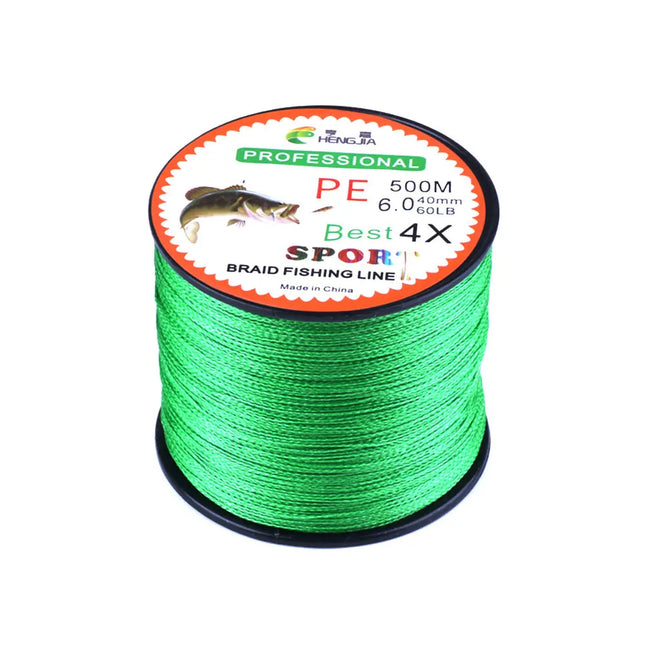 Lureswholesale® Pure Green 4 strands 500m PE braided fishing line - Lureswholesale