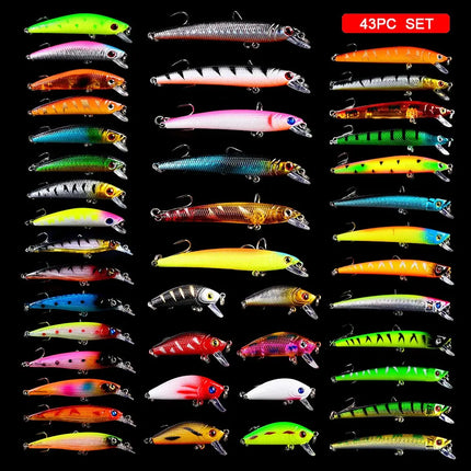 Lureswholesale® 43pc Fishing Lure Set Minnow Hard Pencil Bass Bait Carp Fishing Peche Leurre Fish Bait Kits - Lureswholesale