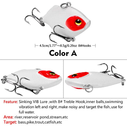 Lureswholesale® 4.5cm 8.5g Sinking Vib Hard Fishing Lures - Lureswholesale