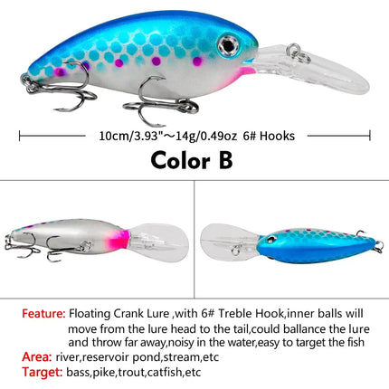 Hard Crankbaits 10cm 14.5g Topwater Plastic Fishing Lure for Bass and Pike Artificial Bait Saltwater Lureswholesale