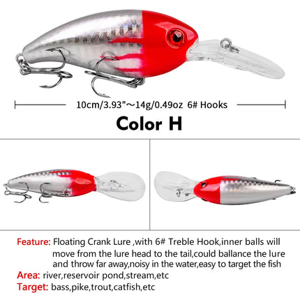 Hard Crankbaits 10cm 14.5g Topwater Plastic Fishing Lure for Bass and Pike Artificial Bait Saltwater Lureswholesale