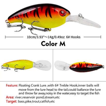 Hard Crankbaits 10cm 14.5g Topwater Plastic Fishing Lure for Bass and Pike Artificial Bait Saltwater Lureswholesale