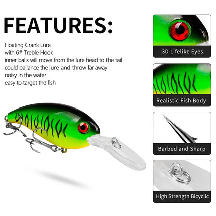 Hard Crankbaits 10cm 14.5g Topwater Plastic Fishing Lure for Bass and Pike Artificial Bait Saltwater Lureswholesale