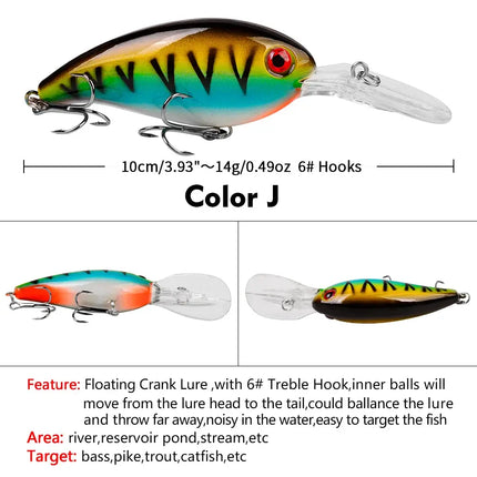 Hard Crankbaits 10cm 14.5g Topwater Plastic Fishing Lure for Bass and Pike Artificial Bait Saltwater Lureswholesale