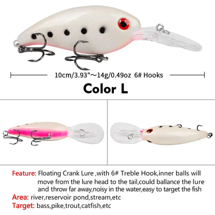 Hard Crankbaits 10cm 14.5g Topwater Plastic Fishing Lure for Bass and Pike Artificial Bait Saltwater Lureswholesale