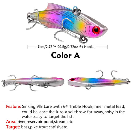 Lureswholesale® Deep Diving Pencil VIB Bait Trolling Fishing Lure 70mm 20.5g - Lureswholesale