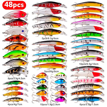 Lureswholesale® 48pcs Artificial Fishing Lure Set - Lureswholesale