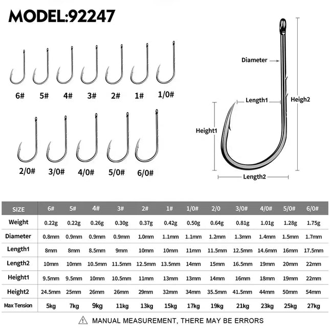 High Carbon Steel Barbed Fishing Hooks Long Shank Baitholder Fishhook Jig Big Single Fishing Hoook Lureswholesale