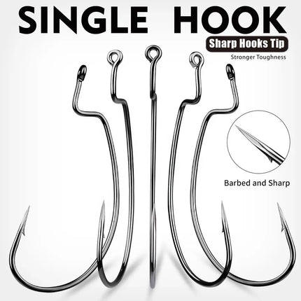 High Carbon Steel Crank Hook Soft Worm Bait Crank Single Hook Triangle Feather Hook Lureswholesale