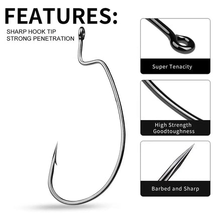 High Carbon Steel Crank Hook Soft Worm Bait Crank Single Hook Triangle Feather Hook Lureswholesale