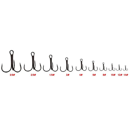 High Carbon Steel Fishing Hook Treble Fishhooks Round Bent Treble Hook with Barbed Wholesale Lureswholesale