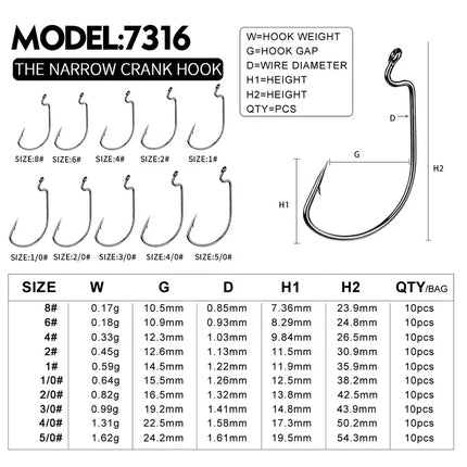 High Carbon Steel Nickel Worm Crank Hook Set Carp Fishing Hook Saltwater Sea Single Hooks Lureswholesale