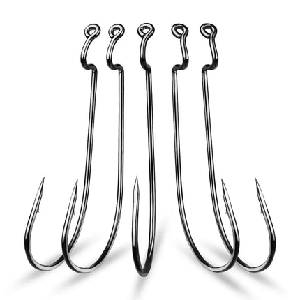 High Carbon Steel Nickel Worm Crank Hook Set Carp Fishing Hook Saltwater Sea Single Hooks Lureswholesale