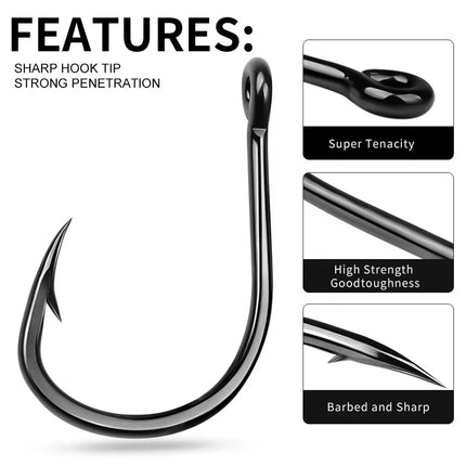 High Carbon Steel Thick Feather Hook Large Object Grouper Sturgeon Barb Rock Fishing Sea Hook Lureswholesale