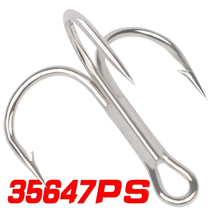 High Carbon Steel Treble Hook 35647 Sea Fishing Hook Round Bent Triple Fishhook Fishing Accessories 50pcs/bag Lureswholesale