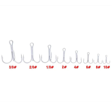 High Carbon Steel Treble Hook 35647 Sea Fishing Hook Round Bent Triple Fishhook Fishing Accessories 50pcs/bag Lureswholesale