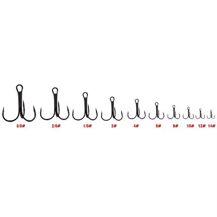 High Carbon Steel round Bent Treble Fishhooks with Barbs Wholesale Fishing Hooks Lureswholesale