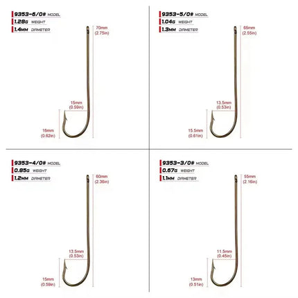 Hook Nickle Sleeve Hook High Carbon Steel 100pcs/bag Long Shank Fishing Hook with Barb Lureswholesale