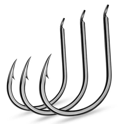 Iseama Fishhook High Carbon Steel Single Fishing Hook Flat Eye Worm Hooks with Barb 200pcs/bag Lureswholesale