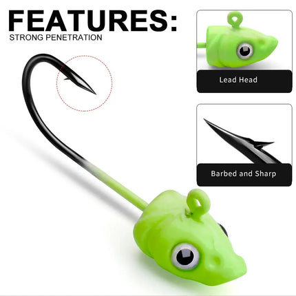 Jig Head Hook for Soft Shad Lure with Premium Painting Strong Jig Head Jigging Bait Lead Lures Lureswholesale