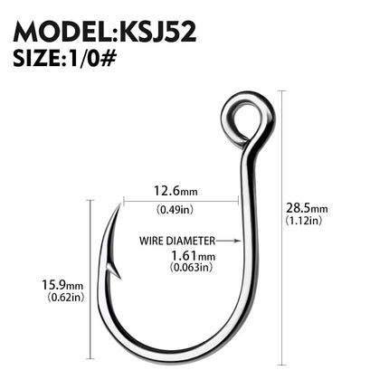 Jigging Fishing Hook Saltwater Big Hole Single Hooks Sea Jigs Fishhook High Strength TUNA Fish Hooks Lureswholesale