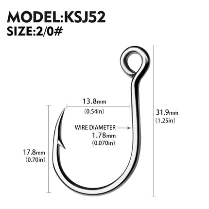 Jigging Fishing Hook Saltwater Big Hole Single Hooks Sea Jigs Fishhook High Strength TUNA Fish Hooks Lureswholesale